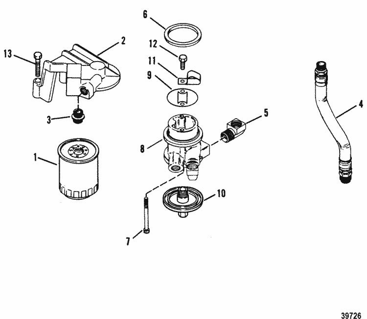 MerCruiser 4.3LX (Gen. II) (4 Barrel.) GM 262 V6 19921993 Remote Oil