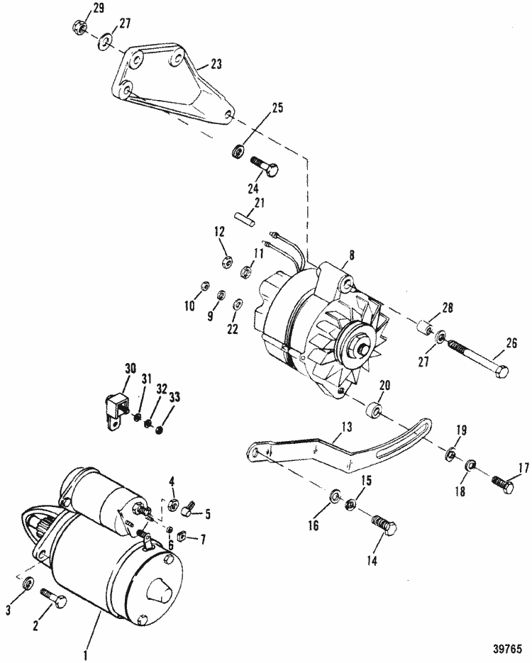 MerCruiser 260 MIE GM 350 V8 19811986 Starter & Alternator Parts