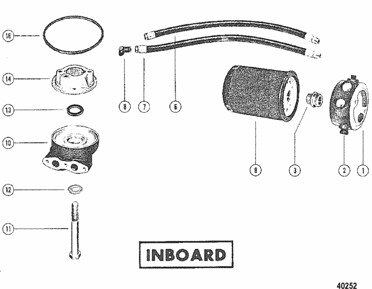 MerCruiser 228 (4 Barrel.) GM 305 V8 19791982 Remote Oil Filter