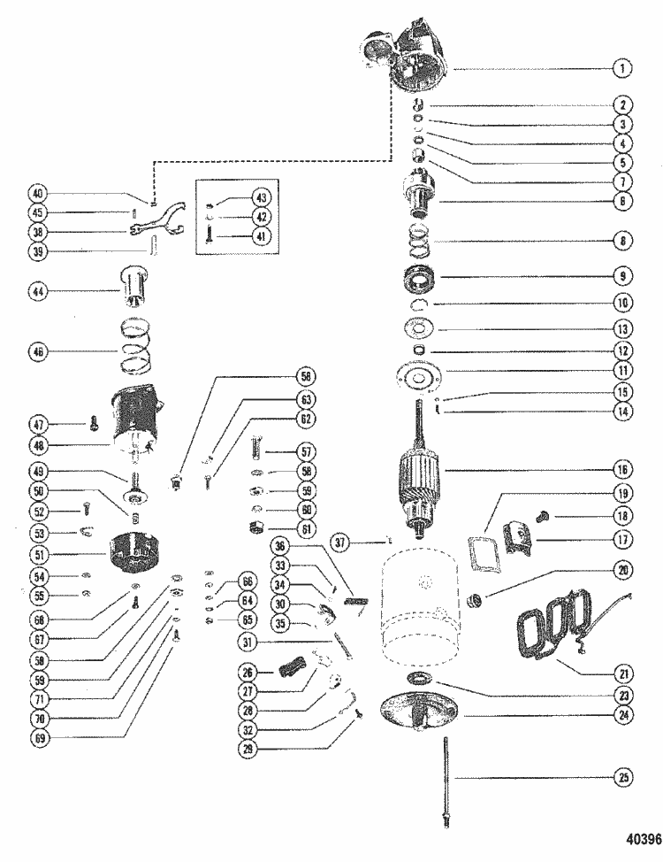 MerCruiser 120 GM 153 I / L4 1979-1982 Starter Motor Assembly (Delco ...