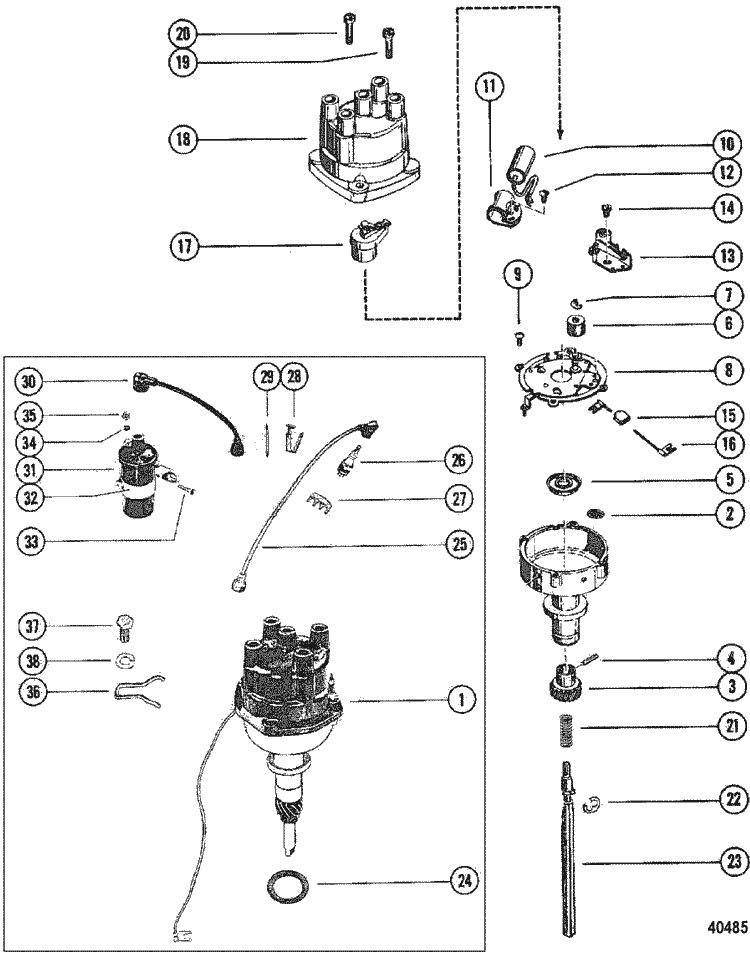 MerCruiser 470 MIE Mercury 224 I / L4 1980-1981 ... 470 mercruiser wiring diagram 
