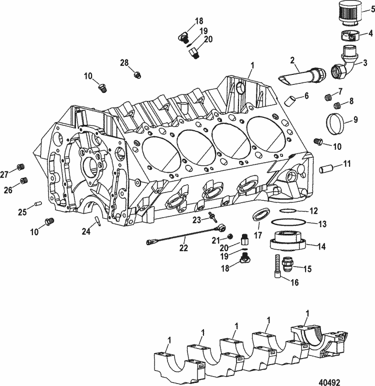 MerCruiser Race Engine & Drive 1075 SCi Engine Components (Cylinder Block) Parts