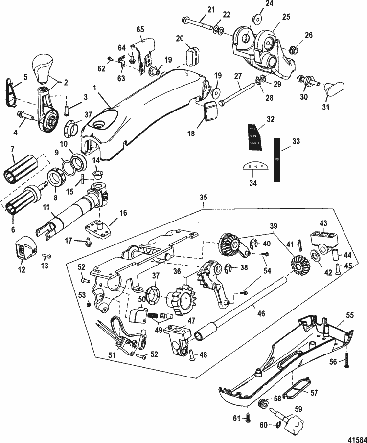 Mercury Marine Steering Systems & Components Big Tiller ... mercury 115 wiring schematics 