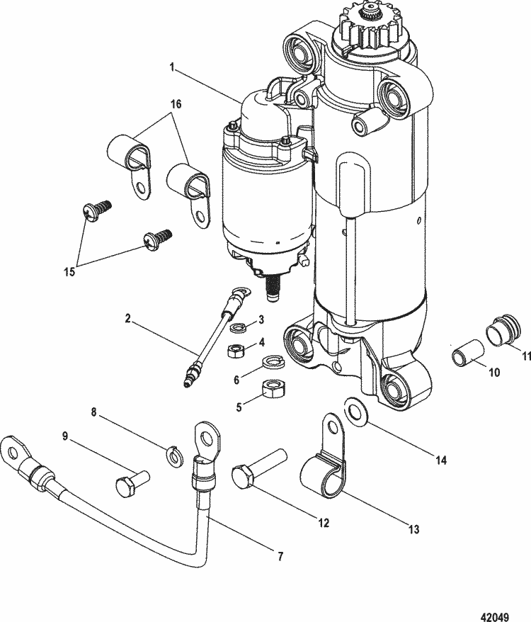 Mercury Marine 90 HP EFI (4-Stroke) Starter Motor ... 75 mercury optimax wiring diagram 