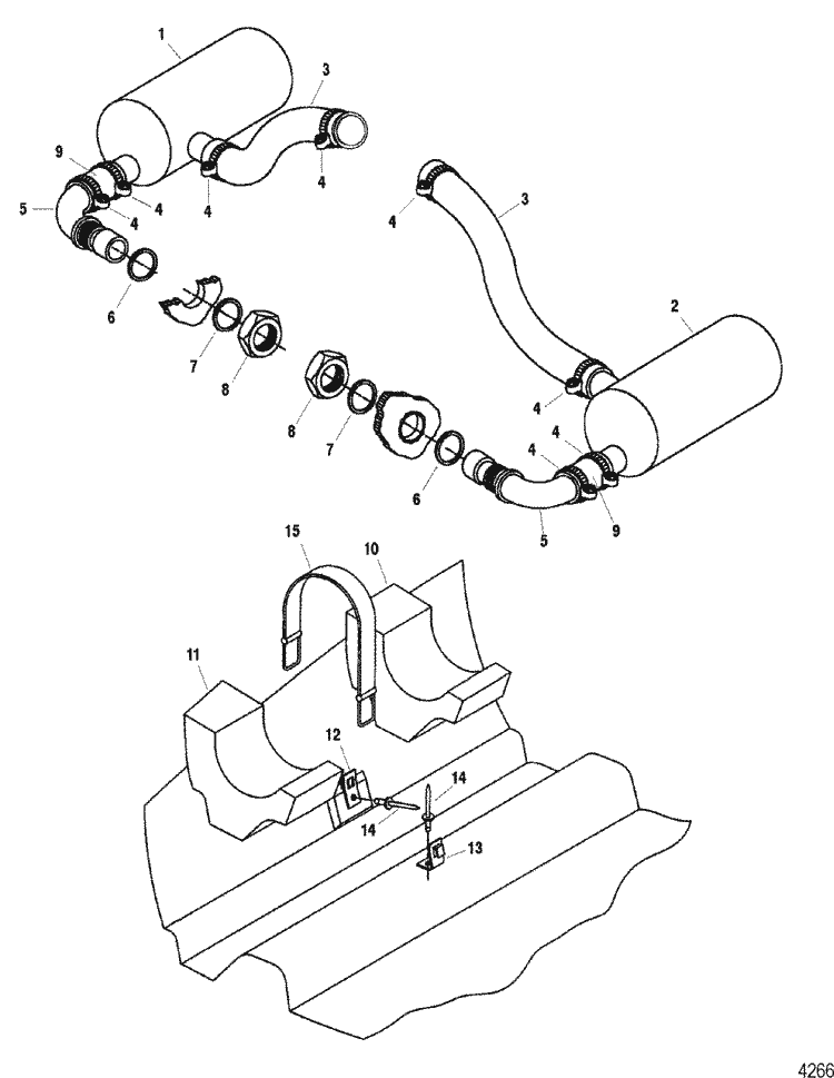 Exhaust Components for Sportjet (210 Carb M2 Jet Drive) Engine