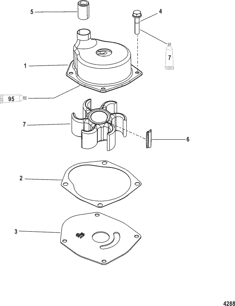 Mercury Marine 115 Hp 4 Cylinder Jet Pump Components Parts