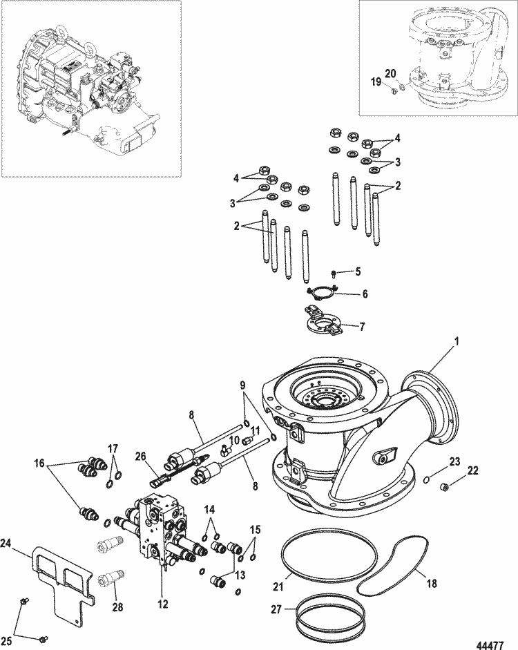 MerCruiser Zeus 3000 JH Steering System, Actuator Parts