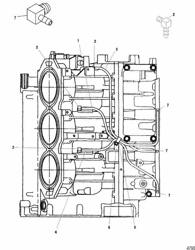Oiling System(Center Main Starboard) for Sportjet (250 Dfi & 250 Dfi M2 Jet Drive) Engine