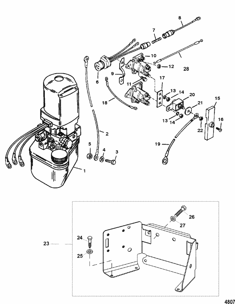 MerCruiser 496 Mag (H.O. Model) Trim Pump Assembly Parts