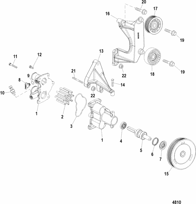 MerCruiser 496 Mag (H.O. Model) Seawater Pump Parts