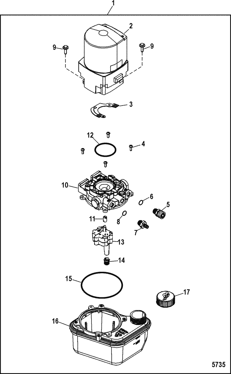 MerCruiser 496 Mag (H.O. Model) Trim Pump & Motor Components Parts