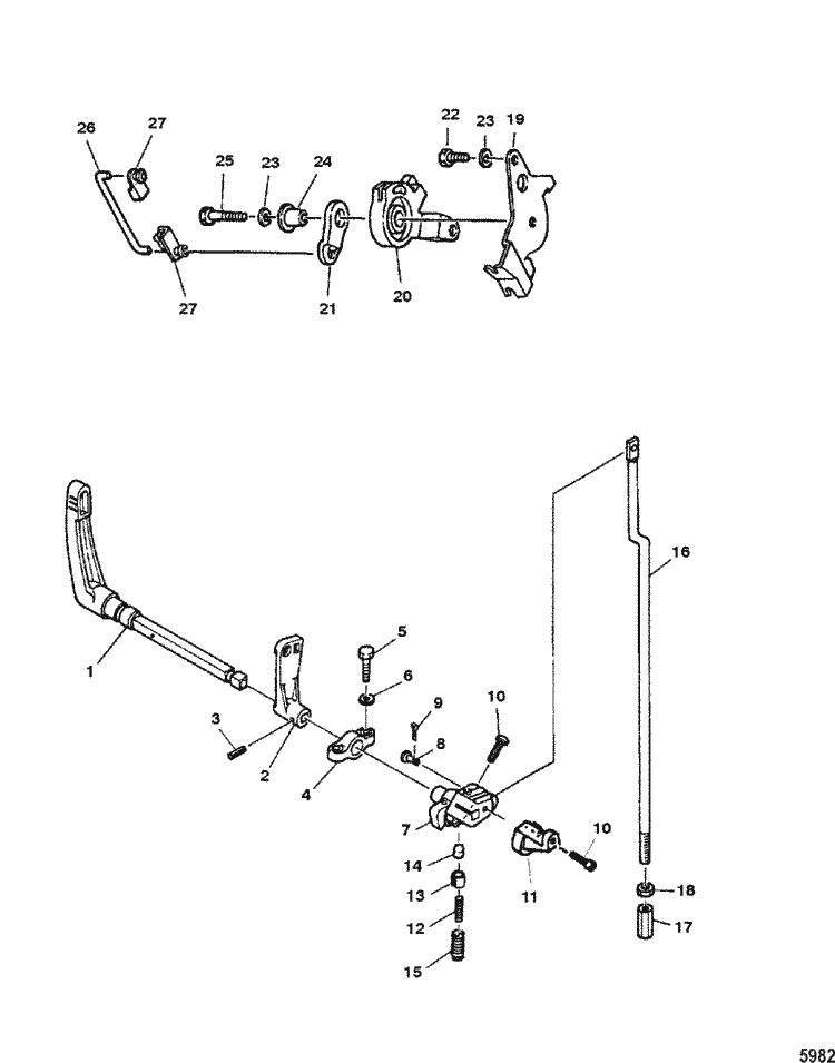 Mariner K 40 HP Throttle Control / Gear Shift Linkage Parts