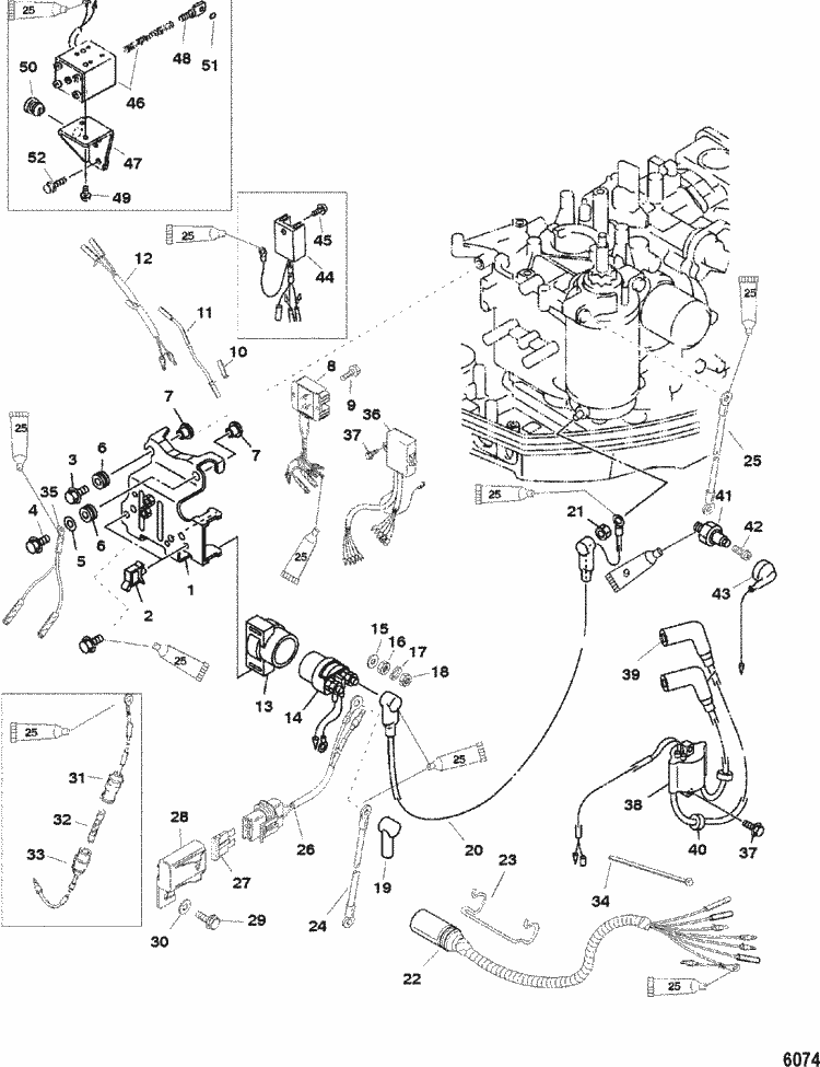 Mercury Marine 9.9 HP (4-Stroke) (323 cc) Electrical Components Parts