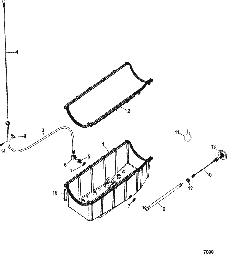 MerCruiser 496 Mag (H.O. Model) Oil Pan & Drain System Parts