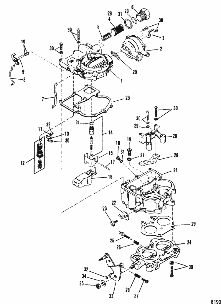 MerCruiser 3.0LX GM 181 I / L4 1990-1995 Carburetor (Mercarb) 0C856559