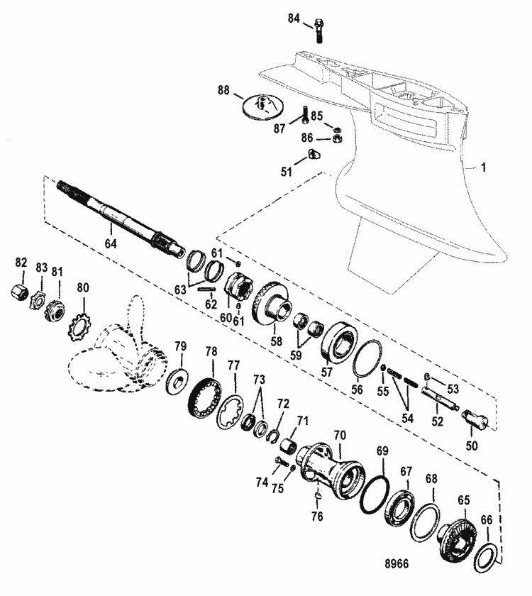 Gear Housing(Prop ShaftStandard RotationSportmaster) for Race