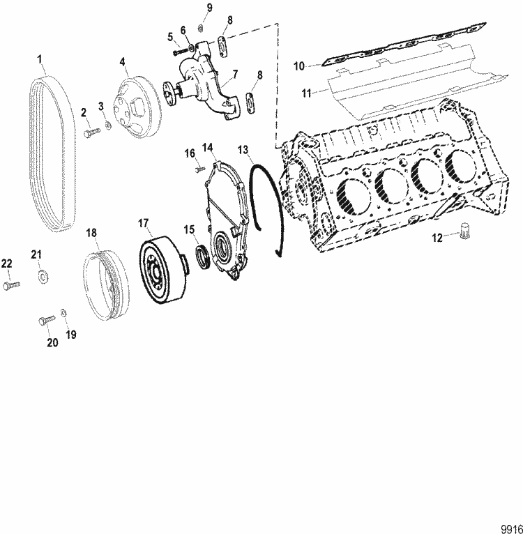 MerCruiser Race Engine & Drive 500 EFI Circulating Water Pump & Front
