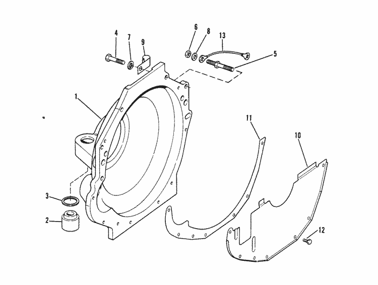 MerCruiser 320 (EFI) GM 350 V-8 1987 Flywheel Housing Parts