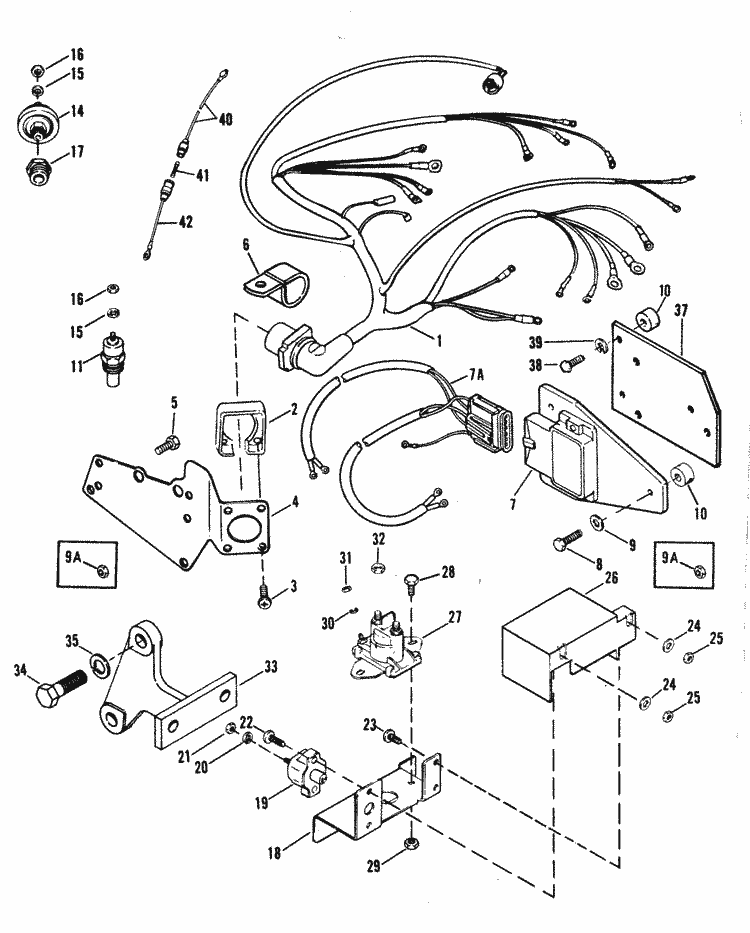 MerCruiser 454 Mag. Bravo GM 454 V-8 1988-1992 Wiring Harness