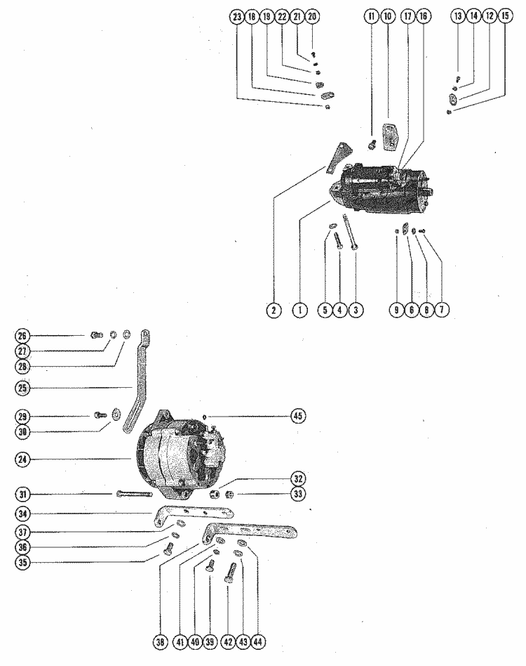 MerCruiser 110 GM 153 I / L4 1963-1966 Starter Motor & Alternator Parts