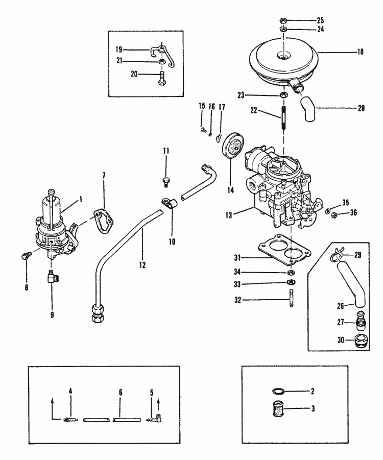 MerCruiser 140 GM 181 I / L4 1982-1986 Fuel Pump ... mercury outboard internal wiring harness 