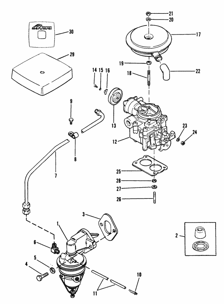 MerCruiser 140 GM 181 I / L4 1982-1986 Fuel Pump ... wiring diagram for mercury power trim 