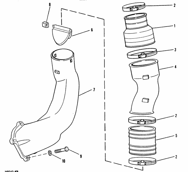 MerCruiser 3.0L GM 181 I / L4 1987-1989 Exhaust System (New Design) Parts