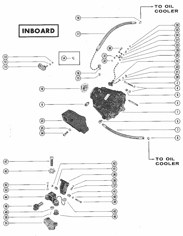 MerCruiser 215 (4 Barrel.) Ford 302 V-8 1970-1972 Transmission Assembly