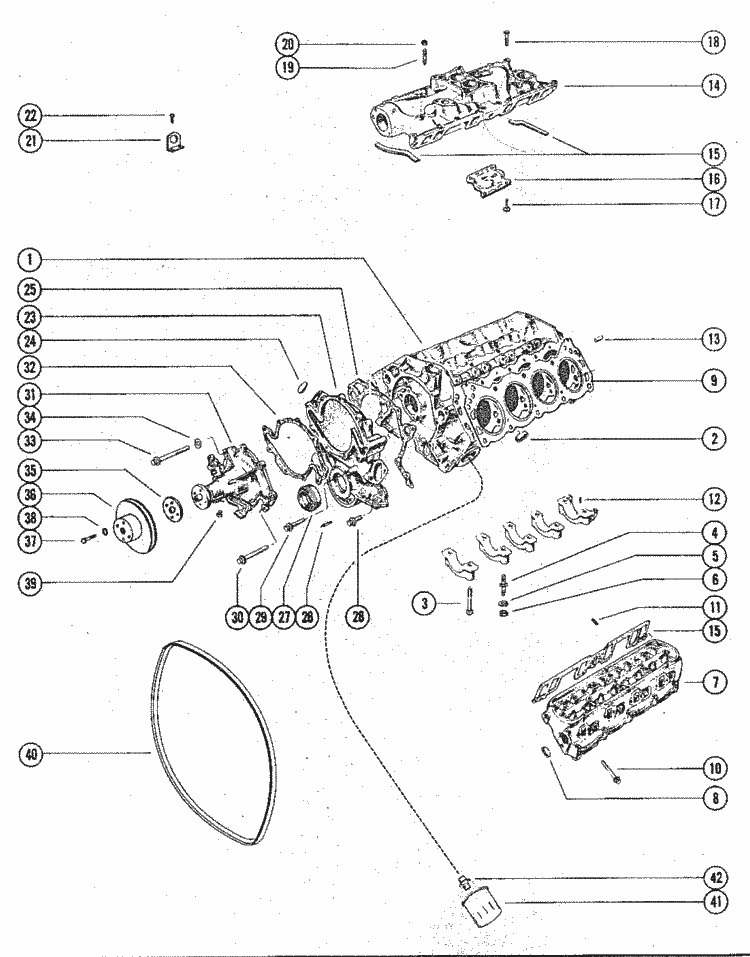 MerCruiser 888 (2 Barrel.) Ford 302 V-8 1971-1977 Cylinder Block