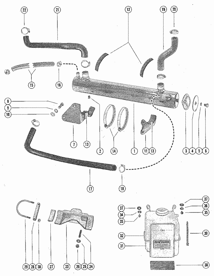 MerCruiser 470 (2 Barrel.) Mercury 224 I / L4 1976-1979 ... 3 7 mercruiser engine diagram 