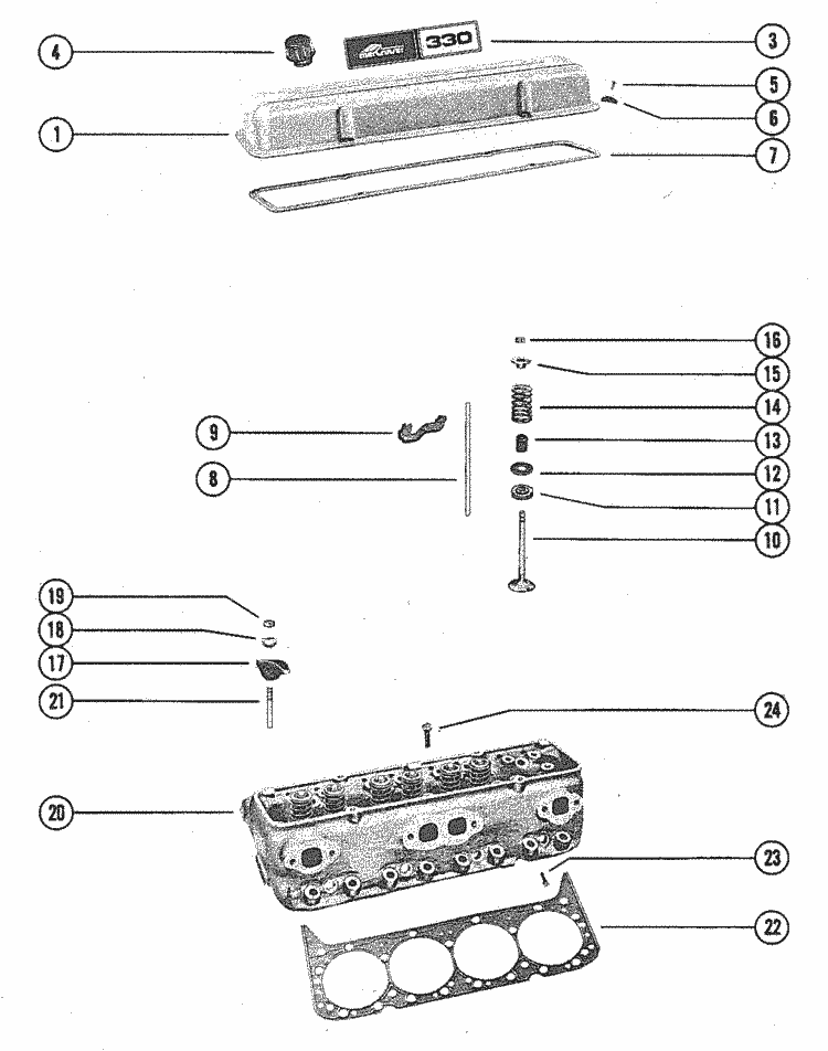 mareページ MerCruiser 330 MIE GM 454 V-8 1977-1980 Cylinder Head
