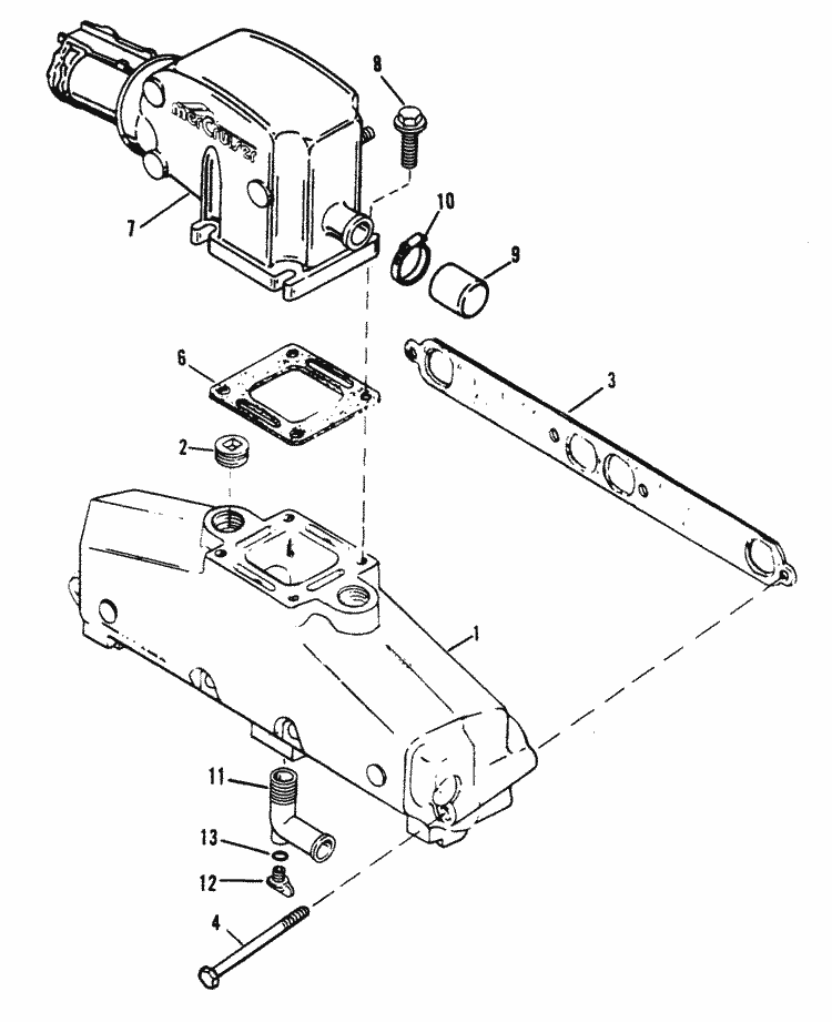 MerCruiser 454 Mag. Bravo (Gen. V) GM 454 V8 19951996 Exhaust