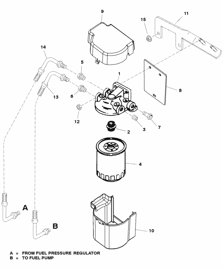 MerCruiser 350 Mag. Bravo MPI (Gen+) GM 350 V8 1997 Fuel Filter Parts
