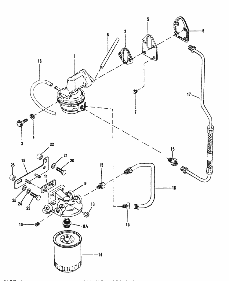 MerCruiser 5.7L Alpha EFI (TBI) GM 350 V8 1995 Fuel Pump & Fuel Filter