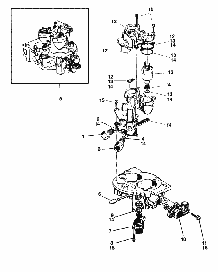 MerCruiser 5.7L Bravo EFI (TBI) GM 350 V-8 1995 Throttle Body Parts