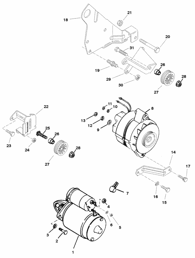 MerCruiser 5.7L MIE GM 350 V8 1997 Starter Motor & Alternator Parts