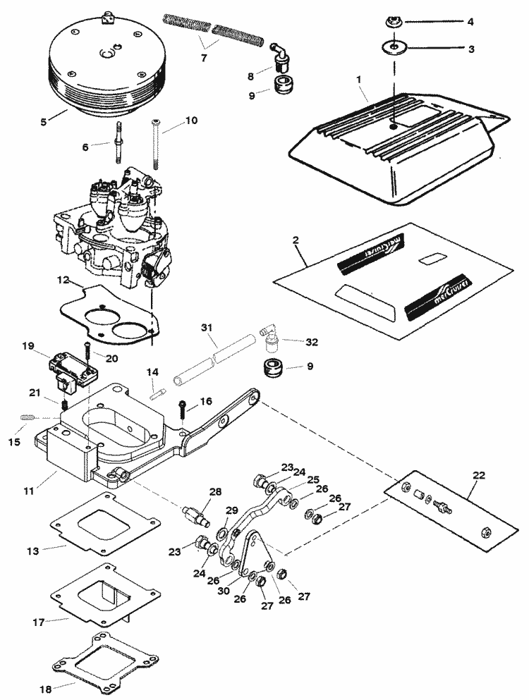MerCruiser 5.7L EFI (Gen+) Repower Plus GM 350 V-8 Throttle Linkage Parts