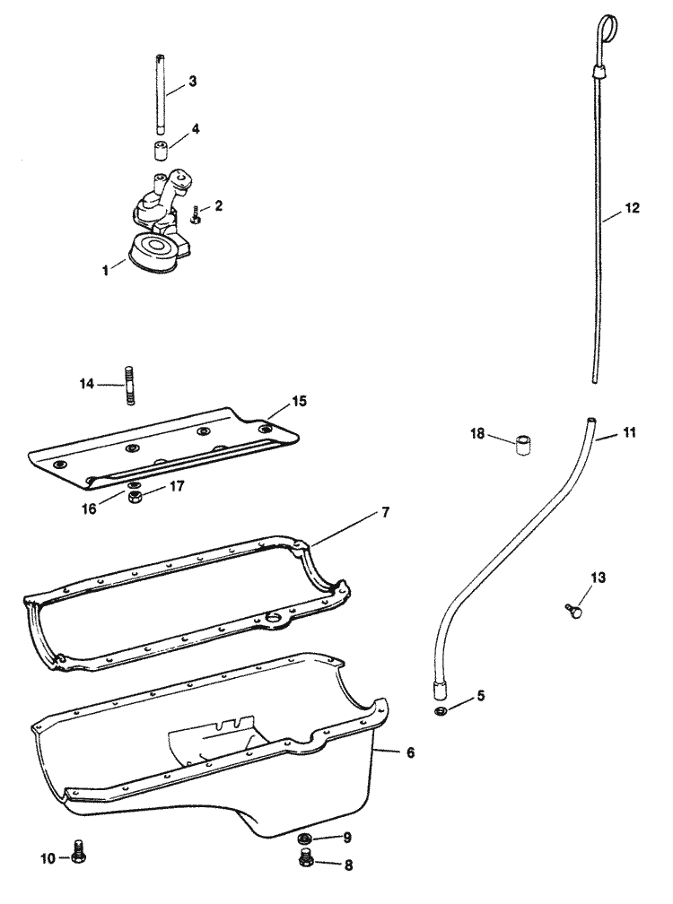 MerCruiser 7.4LX Bravo (MPI) (Gen. V) GM 454 V8 1996 Oil Pan & Oil