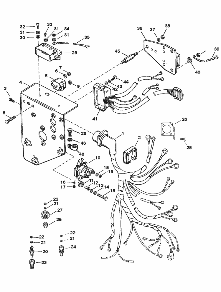 MerCruiser 450 (Gen. V) GM 454 V-8 1995-1996 Wiring Harness ... MerCruiser 450 (Gen. V) GM 454 V-8 1995-1996 Wiring Harness ...