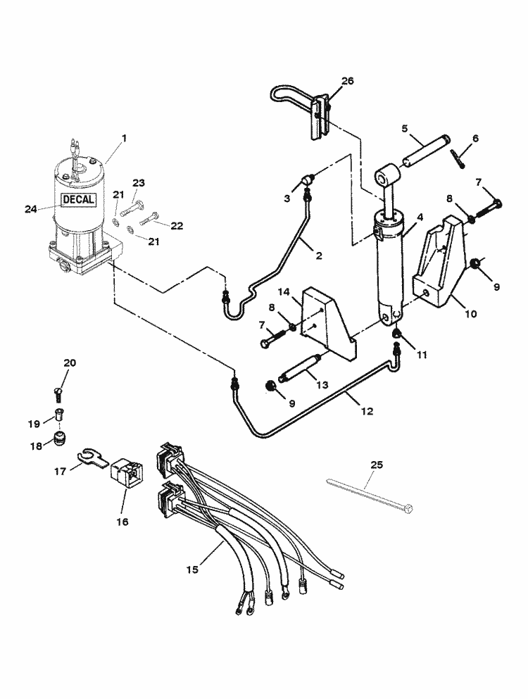 Force 75 Hp 1996 Power Trim U0026 Tilt Unit Design Ii Parts