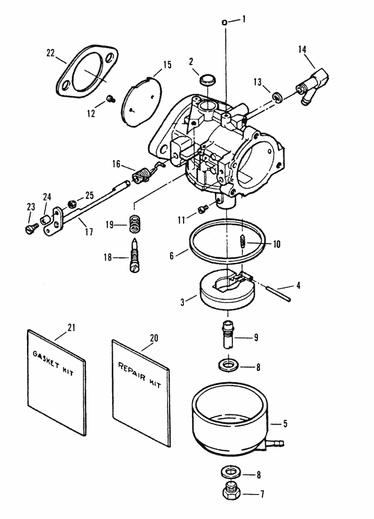 Force 40 HP (1995) Carburetor - 40 H.p. Parts boat carburetor diagram 