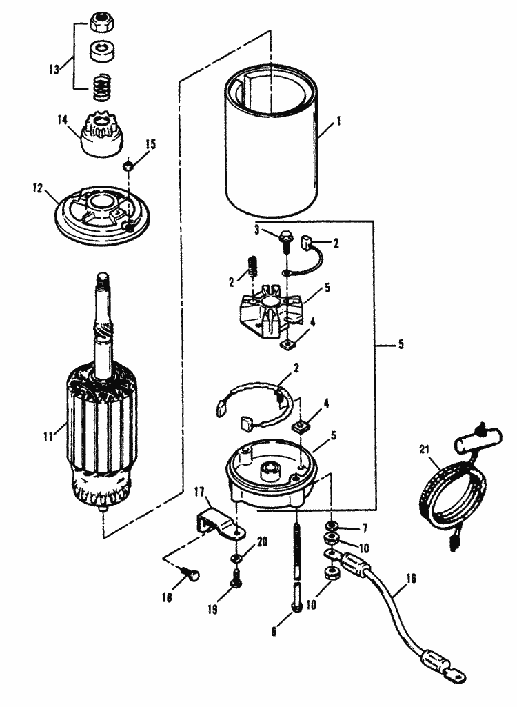 Force 120 HP (1995) Starter Assembly Parts