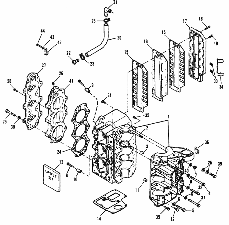 Force 70 HP (19911995) Cylinder Block Parts