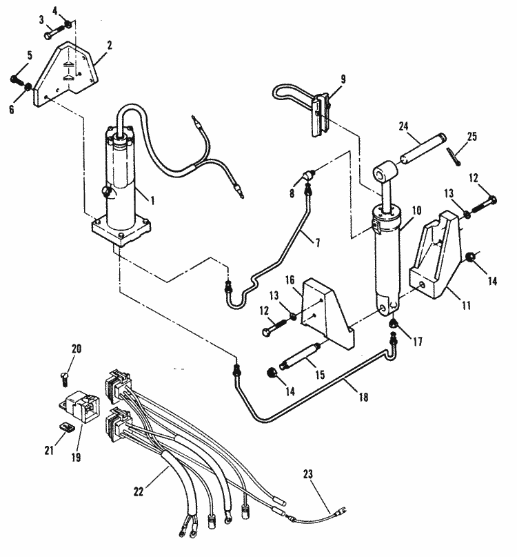 Force 70 HP (1991-1995) Design 11-power Trim Unit With Bullet Conn