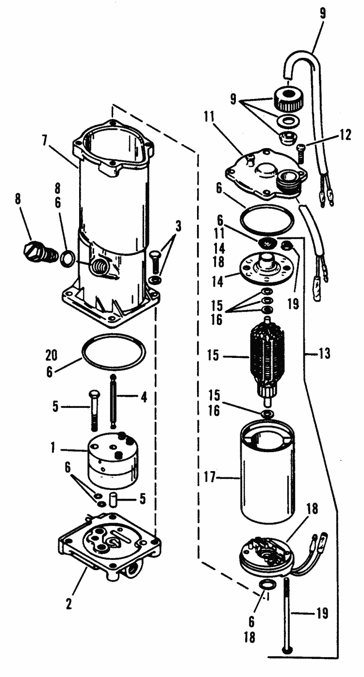 Force 70 HP (1991-1995) Pump / Motor Kit Parts