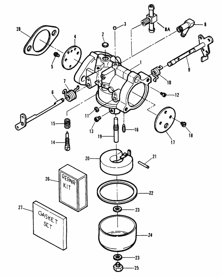 force 90 hp (1991 1992) carburetor 91e 92c e000001, e009499 parts