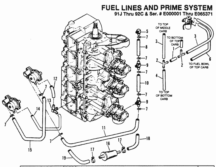 Force 150 HP (1989-1992) Fuel Prime System (91j - 92C - 0e000001