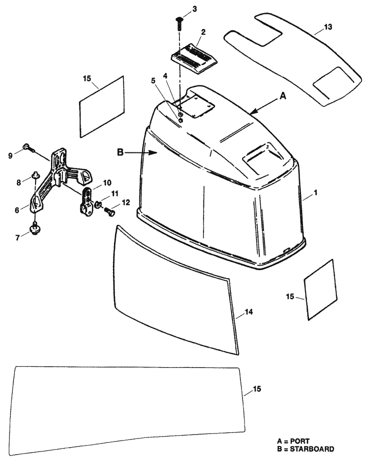 Force 120 HP (1998) Cowl Assembly - Top Parts