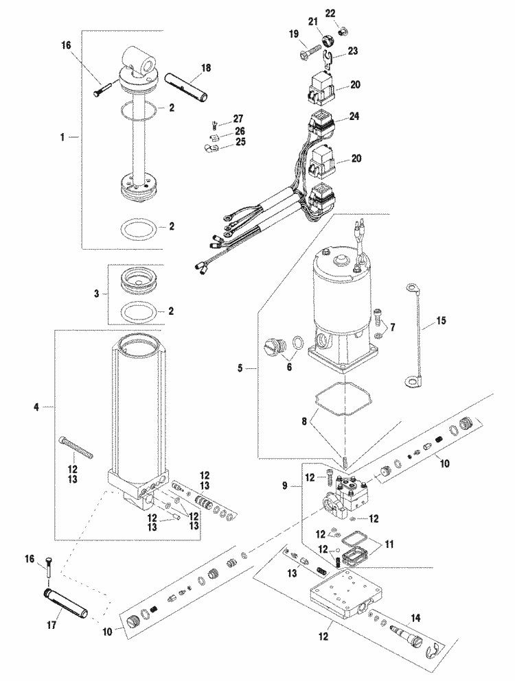 force 120 hp 1998 power trim components parts
