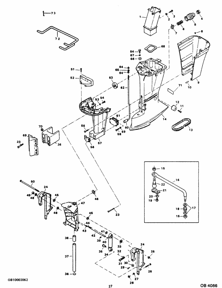 Force 125 HP (1986) Motor Leg Parts